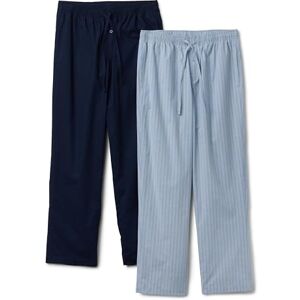 Amazon Essentials Men's Full-Length Relaxed-Fit Pyjama Trousers, Pack of 2, Navy/Thin Stripe, L Amazon Essentials Men's Full-Length Relaxed-Fit Pyjama Trousers, Pack of 2, Navy/Thin Stripe, L