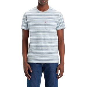 Levi's Men's Short Sleeve Classic Pocket Tee T-Shirt, Lighthouse Stripe Midtone Heather Grey Slub, S Levi's Men's Short Sleeve Classic Pocket Tee T-Shirt, Lighthouse Stripe Midtone Heather Grey Slub, S