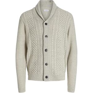 JACK & JONES Men's Jjpaul Knit Shawl Cardigan, White Melange, L JACK & JONES Men's Jjpaul Knit Shawl Cardigan, White Melange, L