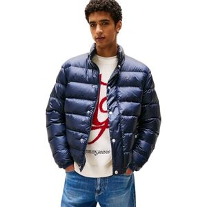 Tommy Jeans Men’s Light Down Puffer Jacket with Button Placket, Blue (Dark Night Navy), L Tommy Jeans Men’s Light Down Puffer Jacket with Button Placket, Blue (Dark Night Navy), L