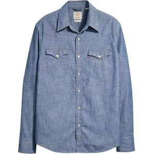 Levi's Men's Barstow Western Standard Woven shirts, Grant Mid Blue Chambray, XS Levi's Men's Barstow Western Standard Woven shirts, Grant Mid Blue Chambray, XS