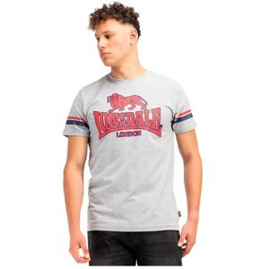 Lonsdale Men's Methley T-Shirt, Marl Grey/Navy/Red, M Lonsdale Men's Methley T-Shirt, Marl Grey/Navy/Red, M