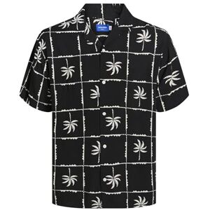 JACK & JONES Men's Jorluke Ocean Resort Shirt Ss Short-Sleeved, Black, M JACK & JONES Men's Jorluke Ocean Resort Shirt Ss Short-Sleeved, Black, M