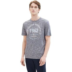 TOM TAILOR Men's Basic T-Shirt with Logo Print, 10435 Dark Blue Stripe, L TOM TAILOR Men's Basic T-Shirt with Logo Print, 10435 Dark Blue Stripe, L