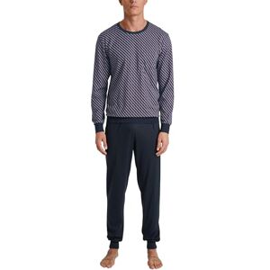 Calida Relax Imprint Men's Cuffed Pyjamas, 100% Cotton, Trousers with Fabric-Covered Elastic Waistband, Mars Red, 56 Tall Calida Relax Imprint Men's Cuffed Pyjamas, 100% Cotton, Trousers with Fabric-Covered Elastic Waistband, Mars Red, 56 Tall