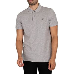 GANT Men's Solid Pique Rugger Short Sleeve Polo Shirt, Grey (Grey Melange), Medium (Manufacturer Size: Medium) GANT Men's Solid Pique Rugger Short Sleeve Polo Shirt, Grey (Grey Melange), Medium (Manufacturer Size: Medium)