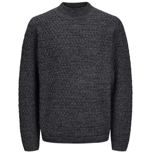JACK & JONES Men's Jprccziggi Knit Mock Neck Sn Jumper, Black Beauty/Detail: Melange, L JACK & JONES Men's Jprccziggi Knit Mock Neck Sn Jumper, Black Beauty/Detail: Melange, L