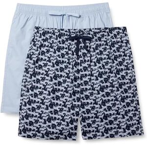 Amazon Essentials Men's Lounge Cotton Stretch Poplin Pyjama Shorts, Pack of 2, Dusty Blue/Zebra, XS Amazon Essentials Men's Lounge Cotton Stretch Poplin Pyjama Shorts, Pack of 2, Dusty Blue/Zebra, XS