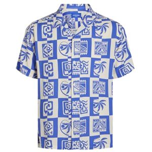 JACK & JONES Men's Jorluke Ocean Resort Shirt Ss Short-Sleeved, Dazzling Blue, M JACK & JONES Men's Jorluke Ocean Resort Shirt Ss Short-Sleeved, Dazzling Blue, M