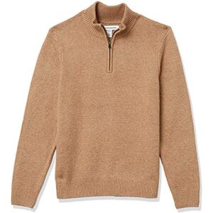 Amazon Essentials Men's Long-Sleeve Soft Touch Quarter-Zip Jumper, Camel, S Amazon Essentials Men's Long-Sleeve Soft Touch Quarter-Zip Jumper, Camel, S