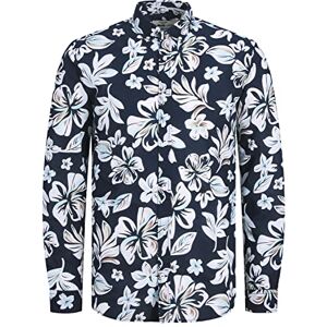 JACK & JONES Men's Jprblasummer Ss23 Linen Print Shirt L/S, Navy Blazer: Slim fit, XL JACK & JONES Men's Jprblasummer Ss23 Linen Print Shirt L/S, Navy Blazer: Slim fit, XL