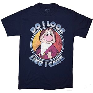 Disney Men's Seven Dwarfs Grumpy Look Like I Care T-Shirt, Navy, Medium Disney Men's Seven Dwarfs Grumpy Look Like I Care T-Shirt, Navy, Medium