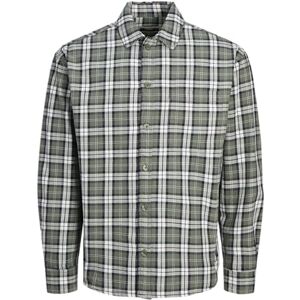 JACK & JONES Men's Jcocollective Zac Check Overshirt Ls Long Sleeve Shirt, Agave Green, L JACK & JONES Men's Jcocollective Zac Check Overshirt Ls Long Sleeve Shirt, Agave Green, L