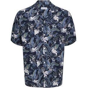 JACK & JONES Men's Jjejeff Tropical AOP Resort Shirt Ss Sn Short-Sleeved, Sky Captain, XXL JACK & JONES Men's Jjejeff Tropical AOP Resort Shirt Ss Sn Short-Sleeved, Sky Captain, XXL