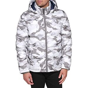 Tommy Hilfiger Men's Down Alternative Hooded Puffer Jacket (Standard and Big & Tall) Coat, White Camouflage, XS Tommy Hilfiger Men's Down Alternative Hooded Puffer Jacket (Standard and Big & Tall) Coat, White Camouflage, XS