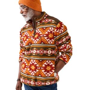 Joe Browns Men's Fleece Funnel Neck top Henley Shirt, Orange, XL Joe Browns Men's Fleece Funnel Neck top Henley Shirt, Orange, XL