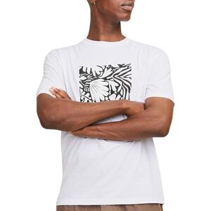 JACK & JONES Men's Jormarbella AOP Branding Tee SS Crew NEC T-Shirt, Bright White, L JACK & JONES Men's Jormarbella AOP Branding Tee SS Crew NEC T-Shirt, Bright White, L