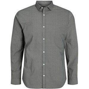 JACK & JONES Men's Jprblablackpool Stretch Shirt LS Ss24 Sn, Travertine/AOP: Slim fit, M JACK & JONES Men's Jprblablackpool Stretch Shirt LS Ss24 Sn, Travertine/AOP: Slim fit, M