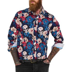 Joe Browns Male All Over Skull Print Shirt, Regular, Blue, UK S Joe Browns Male All Over Skull Print Shirt, Regular, Blue, UK S