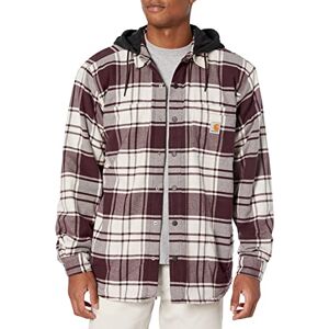 Carhartt Men's Rugged Flex Relaxed Fit Flannel Fleece Lined Hooded Shirt Jac Work Utility Button, Malt, XXL Carhartt Men's Rugged Flex Relaxed Fit Flannel Fleece Lined Hooded Shirt Jac Work Utility Button, Malt, XXL