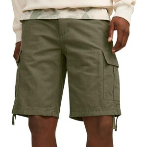 JACK & JONES Cargo Shorts, 100% Cotton Combat Knee Length Half Pants for Summer Outdoor Shorts for Men UK, Olive Night Colour, Size M JACK & JONES Cargo Shorts, 100% Cotton Combat Knee Length Half Pants for Summer Outdoor Shorts for Men UK, Olive Night Colour, Size M