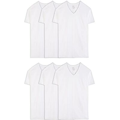 Fruit of the Loom Men's V-Neck Undershirts, Moisture Wicking & Tag Free, Also Available Sizes Underwear, Tall Man-White-6 Pack, 3XL (Pack of 6) Fruit of the Loom Men's V-Neck Undershirts, Moisture Wicking & Tag Free, Also Available Sizes Underwear, Tall Man-White-6 Pack, 3XL (Pack of 6)