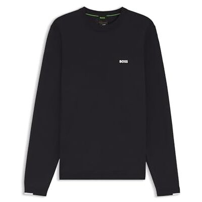 Hugo Boss Mens Ever-X Soft Cotton Perforated Sweater Dark Blue M Hugo Boss Mens Ever-X Soft Cotton Perforated Sweater Dark Blue M