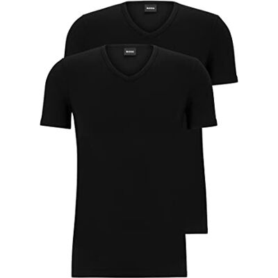 Boss Mens TShirtVN 2P Modern Two-Pack of Slim-fit Underwear T-Shirts in Stretch Cotton Black Boss Mens TShirtVN 2P Modern Two-Pack of Slim-fit Underwear T-Shirts in Stretch Cotton Black