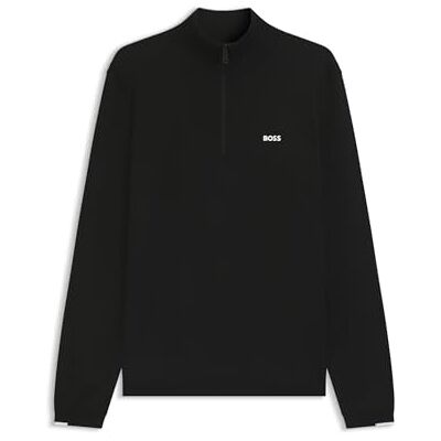 Boss Mens Zip Jumper Long Sleeve Black L Boss Mens Zip Jumper Long Sleeve Black L