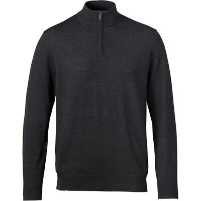 Charles Tyrwhitt Jumpers for Men Dark Charcoal Merino Wool 1/4 Zip Jumper Machine Washable & Temperature Regulating Knitwear for Smart & Casual Wear Charles Tyrwhitt Jumpers for Men Dark Charcoal Merino Wool 1/4 Zip Jumper Machine Washable & Temperature Regulating Knitwear for Smart & Casual Wear