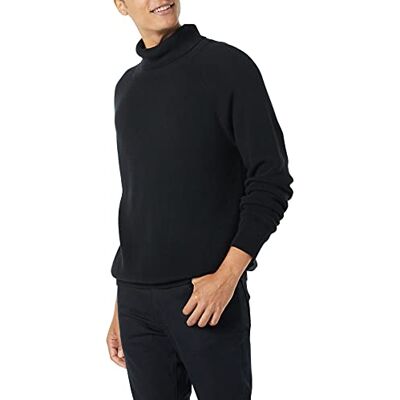 Amazon Essentials Men's 100% Cotton Rib Knit Turtleneck Jumper, Black, XL Amazon Essentials Men's 100% Cotton Rib Knit Turtleneck Jumper, Black, XL