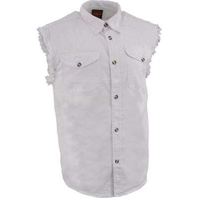 Milwaukee DM4006 Men's White Lightweight Sleeveless Denim Shirt Large Milwaukee DM4006 Men's White Lightweight Sleeveless Denim Shirt Large