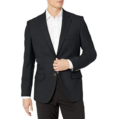 Amazon Essentials Men's Long-Sleeve Classic-Fit Button-Front Stretch Smart Casual Blazer, Black, 38 Amazon Essentials Men's Long-Sleeve Classic-Fit Button-Front Stretch Smart Casual Blazer, Black, 38