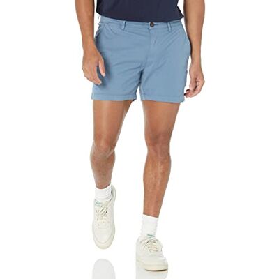 Amazon Essentials Men's Slim-Fit 5" (13cm) Flat-Front Comfort Stretch Chino Short Shorts, Blue (Moonlight Blue), 36W Amazon Essentials Men's Slim-Fit 5" (13cm) Flat-Front Comfort Stretch Chino Short Shorts, Blue (Moonlight Blue), 36W