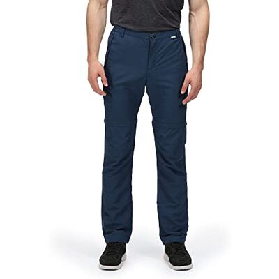 Regatta Mens Highton Zip-Off Active Stretch Trousers Blue Regatta Mens Highton Zip-Off Active Stretch Trousers Blue