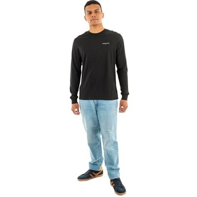 Tommy Jeans Men’s Slim Chest Linear Cotton Long Sleeve Top, Black (Black), M Tommy Jeans Men’s Slim Chest Linear Cotton Long Sleeve Top, Black (Black), M