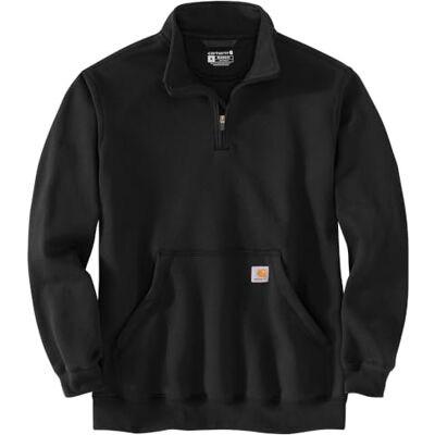 Carhartt Men's Loose Fit Midweight Quarter Zip Mock Neck Sweatshirt, Black, L Carhartt Men's Loose Fit Midweight Quarter Zip Mock Neck Sweatshirt, Black, L