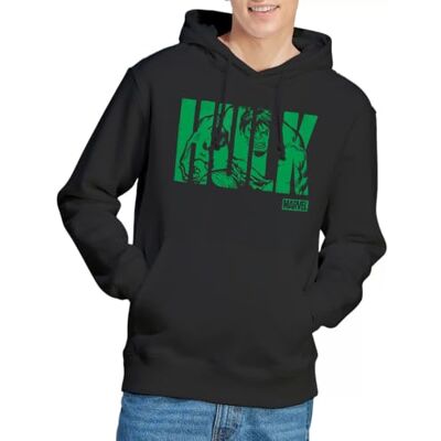 Marvel Men's Hulk Text Hoodie, (Black Blk) Marvel Men's Hulk Text Hoodie, (Black Blk)