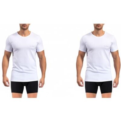 pierre cardin underwear Men's Cotton T-Shirt, Signature Round Neck with Embroidery, Black (Pack of 2), White, XXL pierre cardin underwear Men's Cotton T-Shirt, Signature Round Neck with Embroidery, Black (Pack of 2), White, XXL