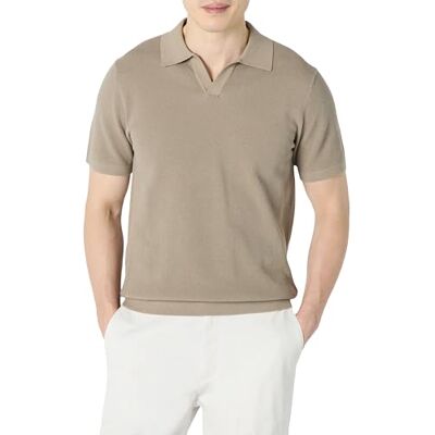 Amazon Essentials Men's Regular-Fit Short-Sleeved Knit Polo Jumper, Mushroom Brown, XXL Amazon Essentials Men's Regular-Fit Short-Sleeved Knit Polo Jumper, Mushroom Brown, XXL