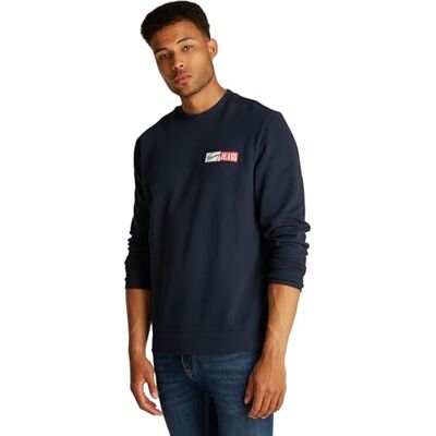 Tommy Jeans Men’s Entry Graphic Round Neck Sweatshirt, Blue (Dark Night Navy), XXL Tommy Jeans Men’s Entry Graphic Round Neck Sweatshirt, Blue (Dark Night Navy), XXL