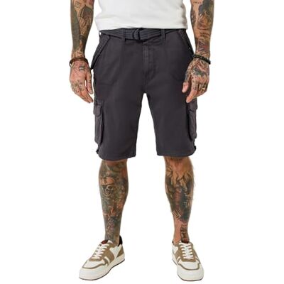 Joe Browns Men's Knee Length Belted Cargo Shorts, Regular, Grey, UK 30 Joe Browns Men's Knee Length Belted Cargo Shorts, Regular, Grey, UK 30