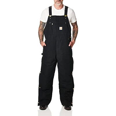 Carhartt Men's Loose Fit Firm Duck Insulated Bib Overall, Black, Medium Carhartt Men's Loose Fit Firm Duck Insulated Bib Overall, Black, Medium
