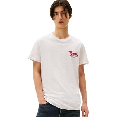 Tommy Jeans Men’s Short Sleeve Round Neck Slim Font Play T-Shirt, Grey (Lt Grey HTR), XL Tommy Jeans Men’s Short Sleeve Round Neck Slim Font Play T-Shirt, Grey (Lt Grey HTR), XL