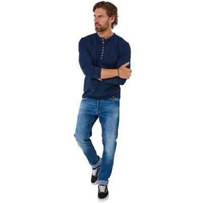 Joe Browns Men's Crew Neck Henley Top Shirt, Navy, S Joe Browns Men's Crew Neck Henley Top Shirt, Navy, S