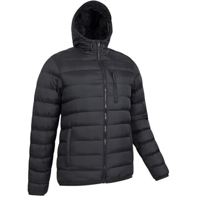 Mountain Warehouse Link Mens Padded Puffer Jacket Lightweight & Water Resistant Hooded Coat, Tested to -30C, Microfibre Insulated to keep Warm & Comfy, For Winter, Walking Mountain Warehouse Link Mens Padded Puffer Jacket Lightweight & Water Resistant Hooded Coat, Tested to -30C, Microfibre Insulated to keep Warm & Comfy, For Winter, Walking