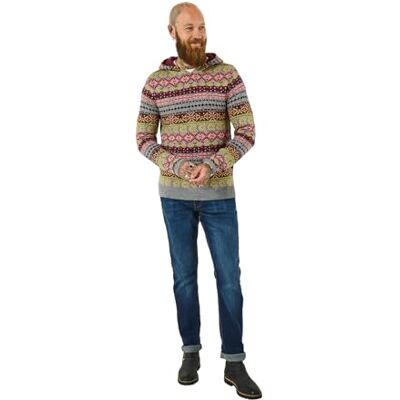 Joe Browns Men's Cozy Fairisle Knit Hooded Jumper Sweatshirt, Multicolor, XL Joe Browns Men's Cozy Fairisle Knit Hooded Jumper Sweatshirt, Multicolor, XL