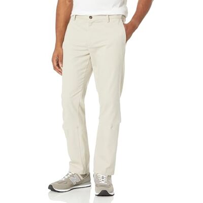 Amazon Essentials Men's Slim Fit Wrinkle-Resistant Flat-Front Work Chino Trousers, Stone, 40W / 30L Amazon Essentials Men's Slim Fit Wrinkle-Resistant Flat-Front Work Chino Trousers, Stone, 40W / 30L