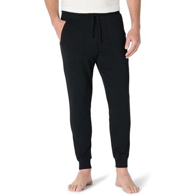 Amazon Essentials Men's Knitted Cotton Blend Jogger Pyjama Bottoms, Black, XS Amazon Essentials Men's Knitted Cotton Blend Jogger Pyjama Bottoms, Black, XS