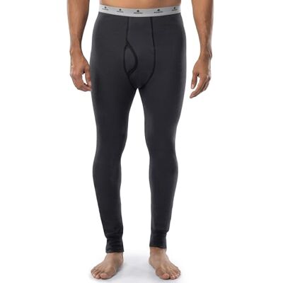INDERA Men's Expedition Weight Cotton Raschel Knit Thermal Underwear Pant, Black, Medium INDERA Men's Expedition Weight Cotton Raschel Knit Thermal Underwear Pant, Black, Medium